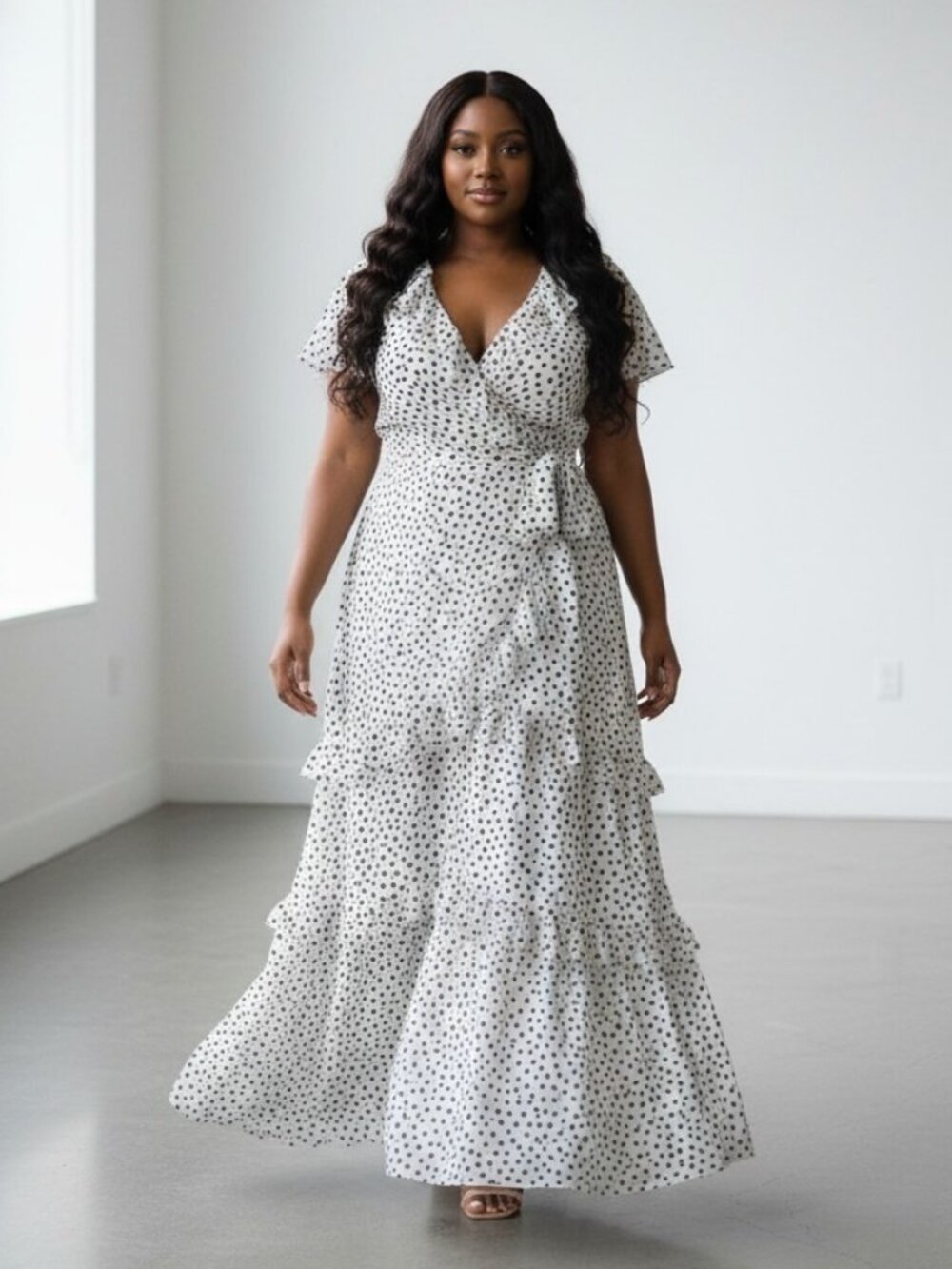 Alex Marie Polka Dot Maxi Dress – Size 24